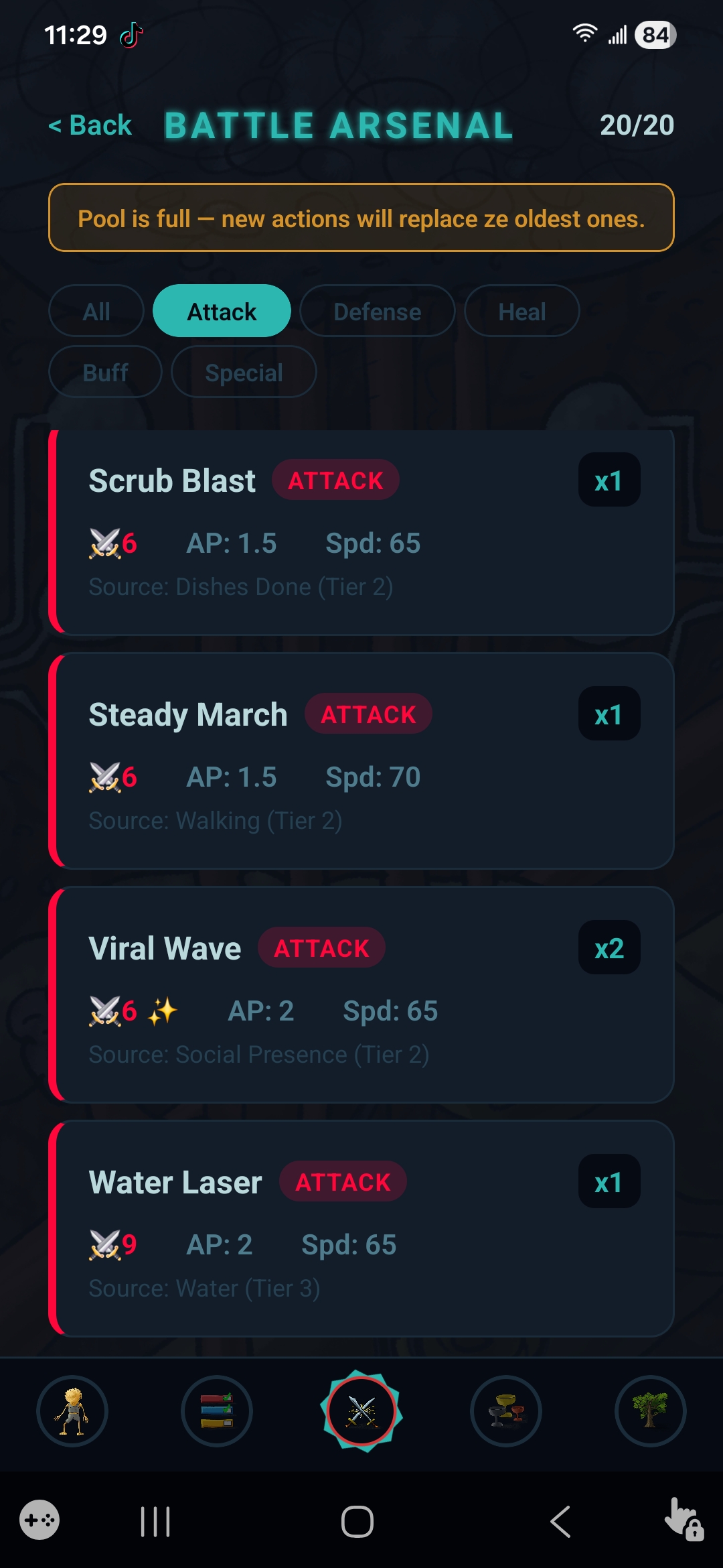 Battle arsenal weapons